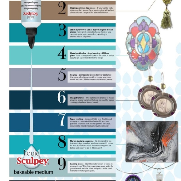 LOT OF 10! SCULPEY polymer liquid bakeable medium PEARL 2oz bottles! - Picture 4 of 6